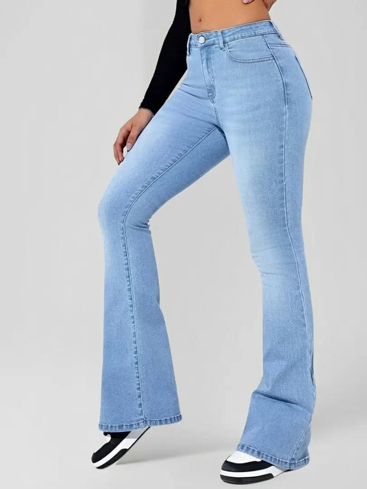 Élodie™ | Jean flare rétro – Élégance