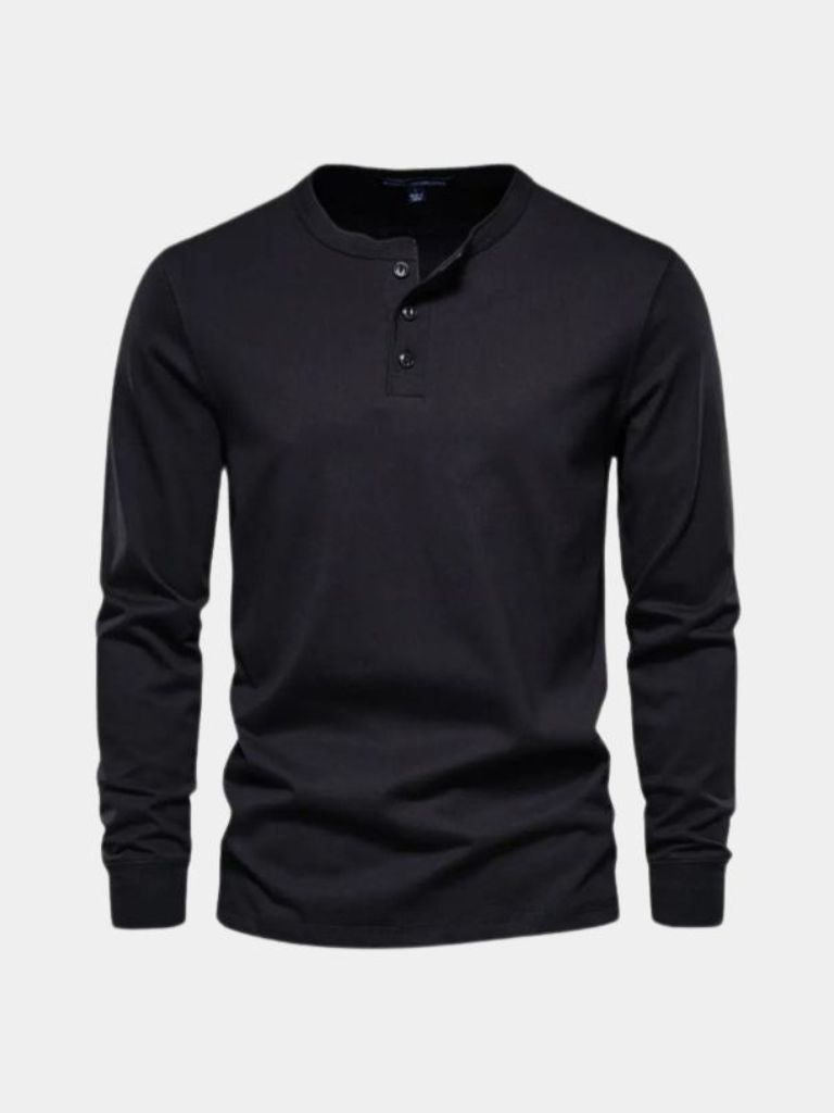 Henley™ | T-shirt à col Henley – Élégance