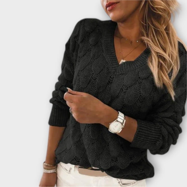 Noemier™ | Pull en maille à col en V – Élégance