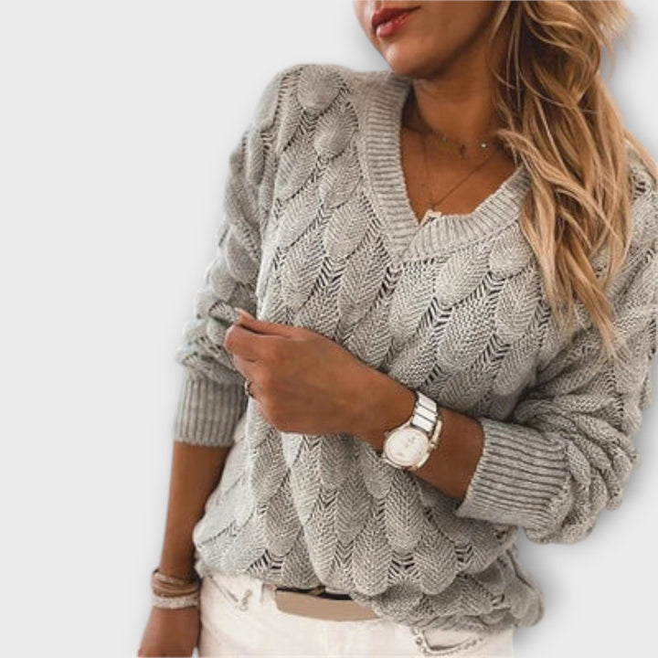 Noemier™ | Pull en maille à col en V – Élégance