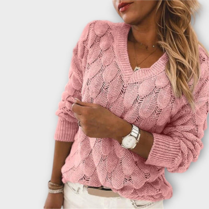 Noemier™ | Pull en maille à col en V – Élégance