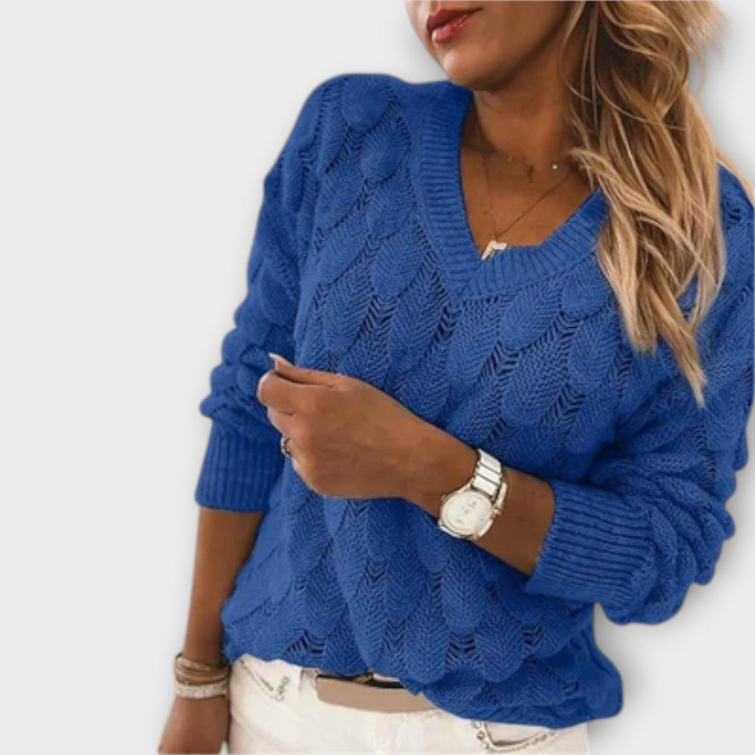 Noemier™ | Pull en maille à col en V – Élégance