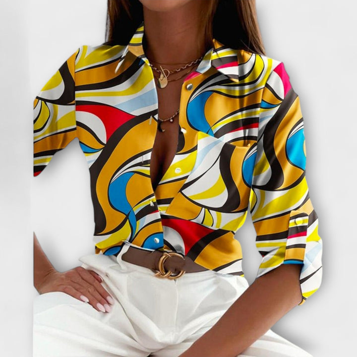 Velmira – Classic Collar Élegance