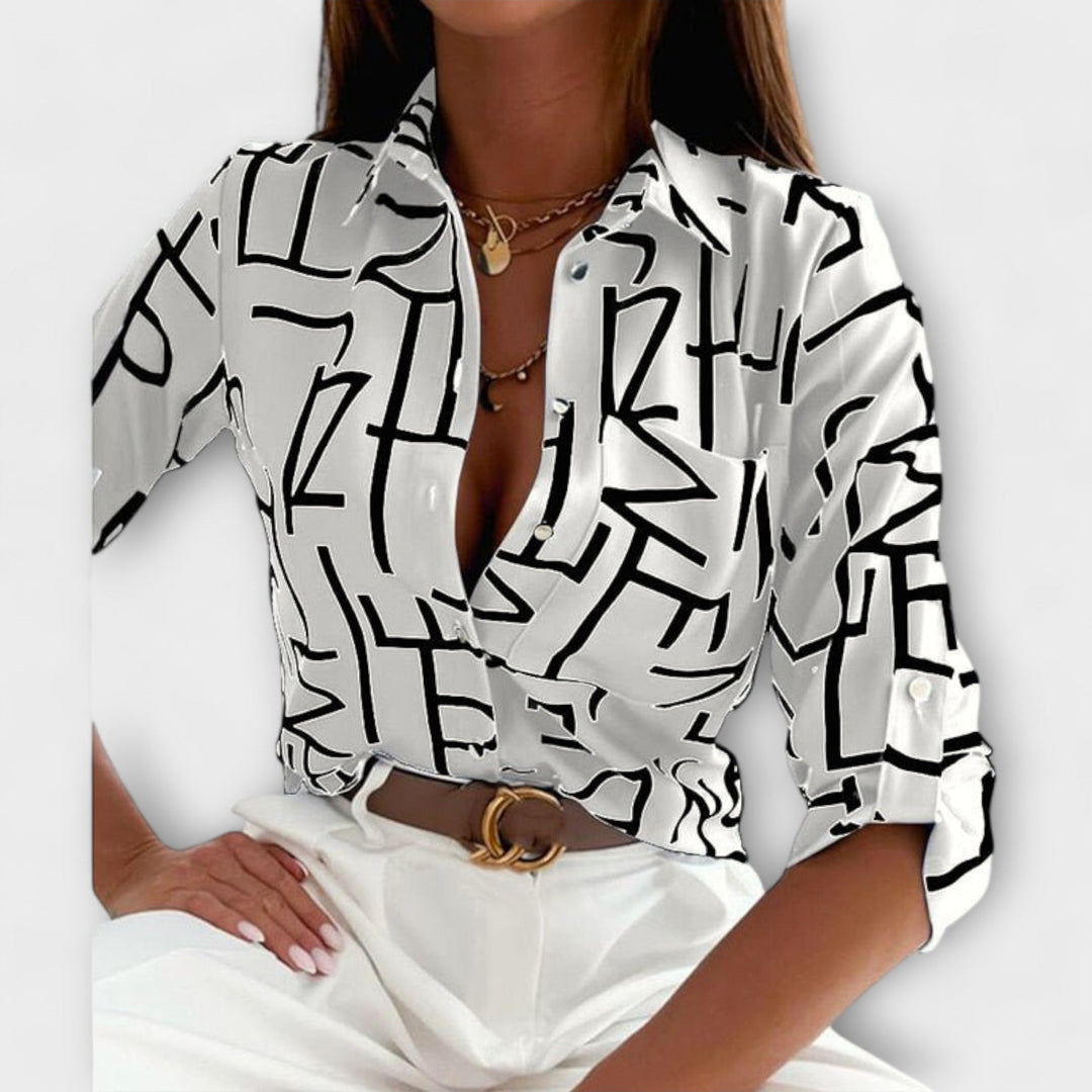 Velmira – Classic Collar Élegance