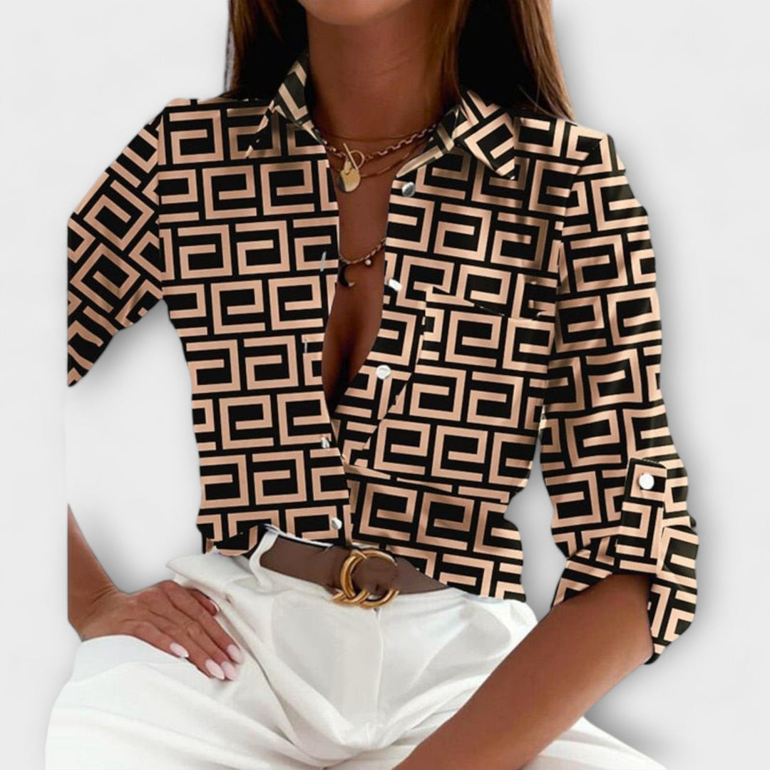 Velmira – Classic Collar Élegance