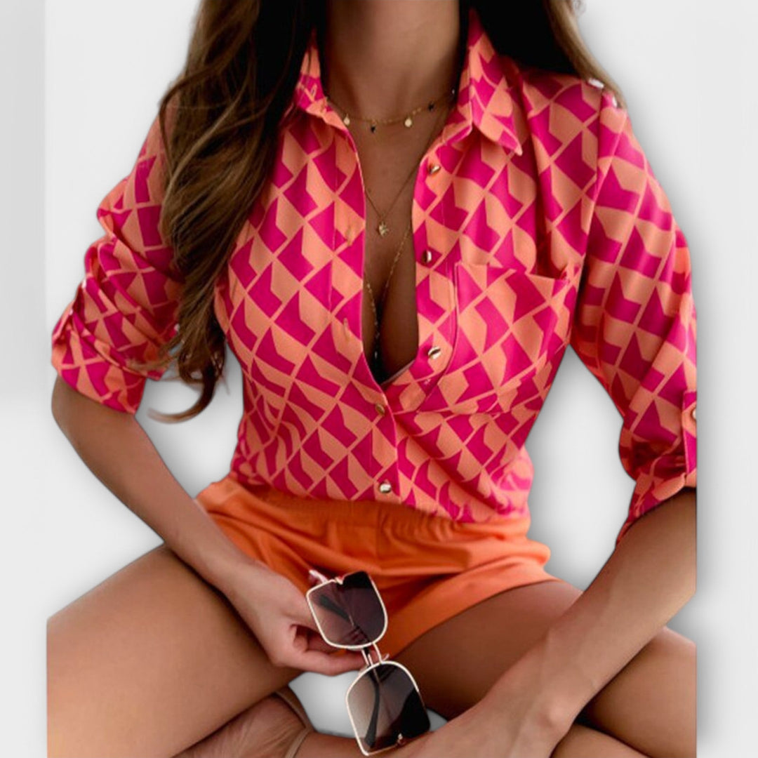Velmira – Classic Collar Élegance